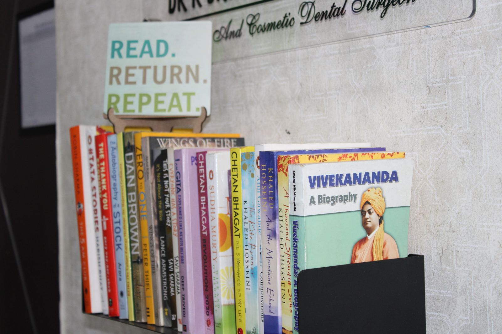 Reading shelf at GIA Clinics Gunadala